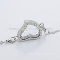 2015 Heart chain bracelet,popular silver stainless steel 316l charms bracelet for girl